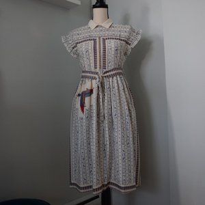 Vintage | Egyptian Hieroglyph Print Dress